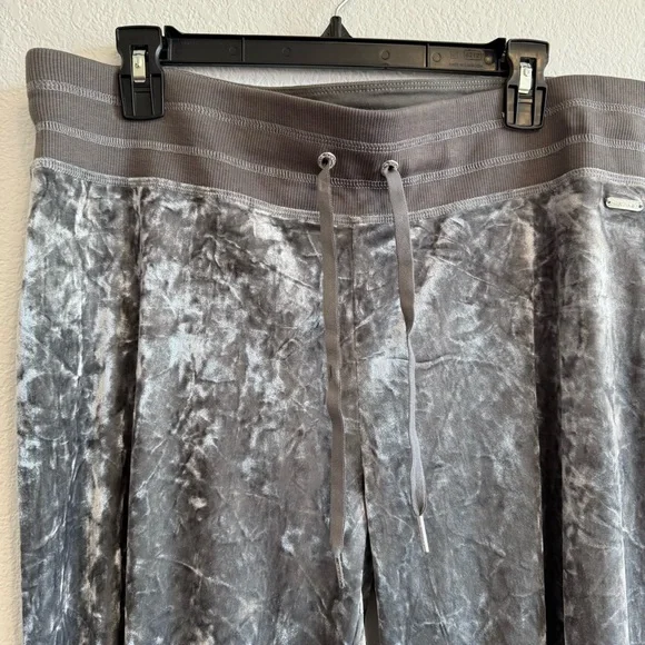 Calvin Klein Women’s Gray Velvet Drawstring Waist Lounge Casual Sweatpants - Picture 6 of 9